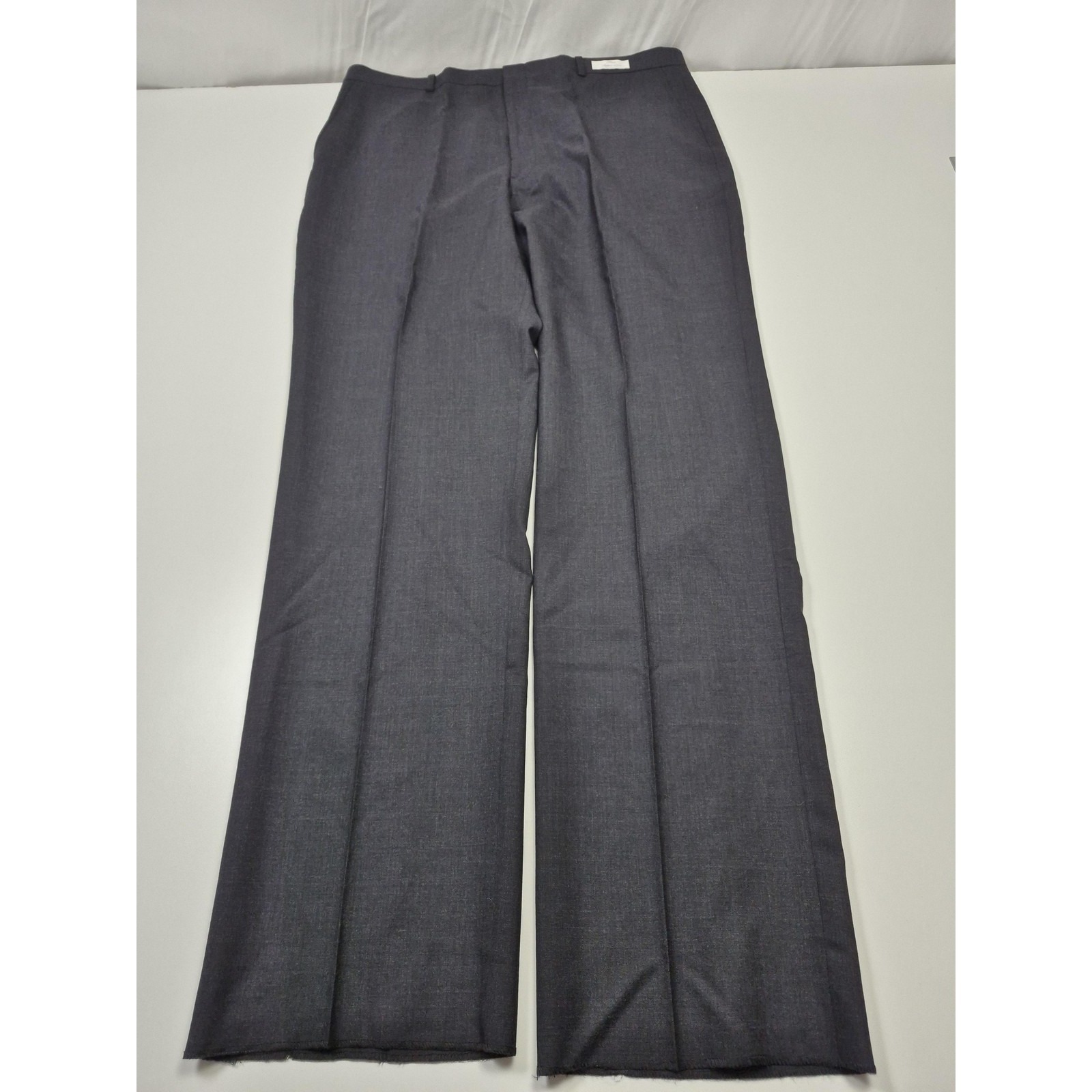 Asher Essentials Suit Pants Mens 40x36 Gray Super 100s Wool Dress Unhemmed Nwt